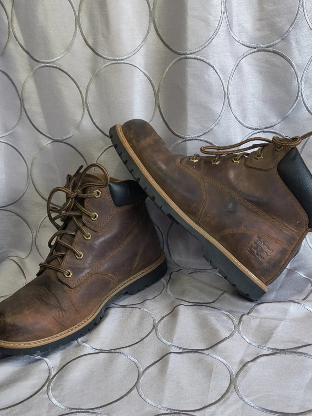 Timberland Brown Leather Lace-Up Ankle Work Boots Size 7.5 AD